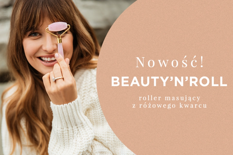 Roller masujący z różowego kwarcu
